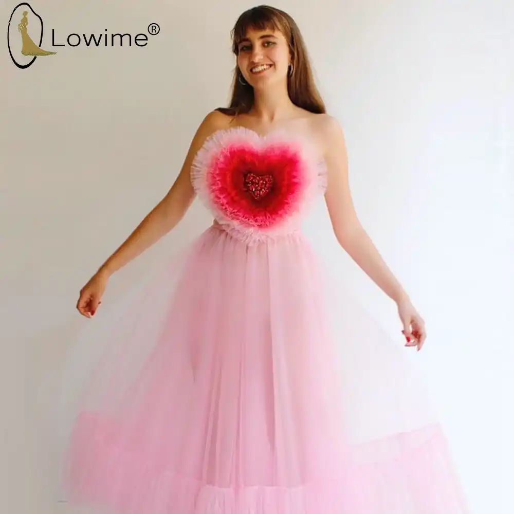 heart shaped prom dress