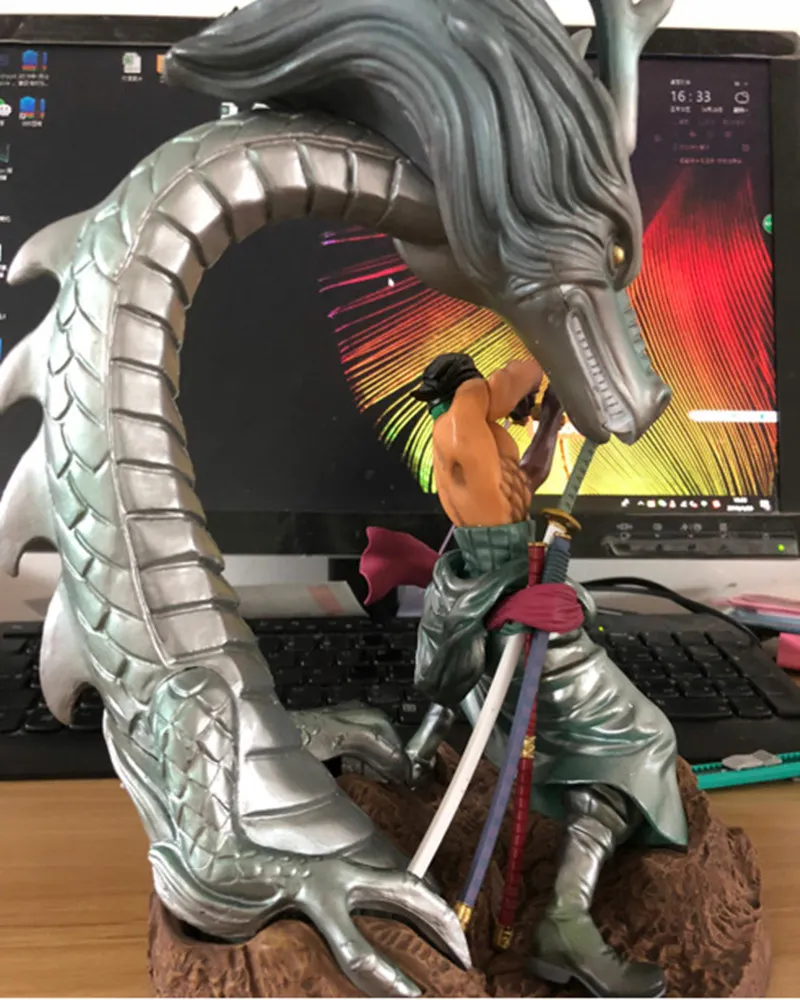 Одна деталь нулевая фигура 20 см Roronoa Zoro+ 33 см зеленый Дракон Фигурка аниме модель игрушки Подарок Коллекционные Brinquedos аниме статуя