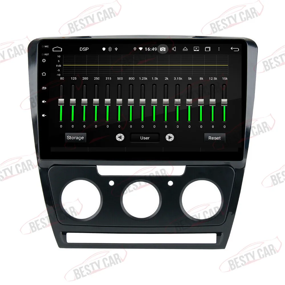 10," Android 9,0 Автомобильный мультимедийный плеер Радио стерео для SKODA Octavia 2007- gps навигация головное устройство видео 2.5D ips DSP SWC