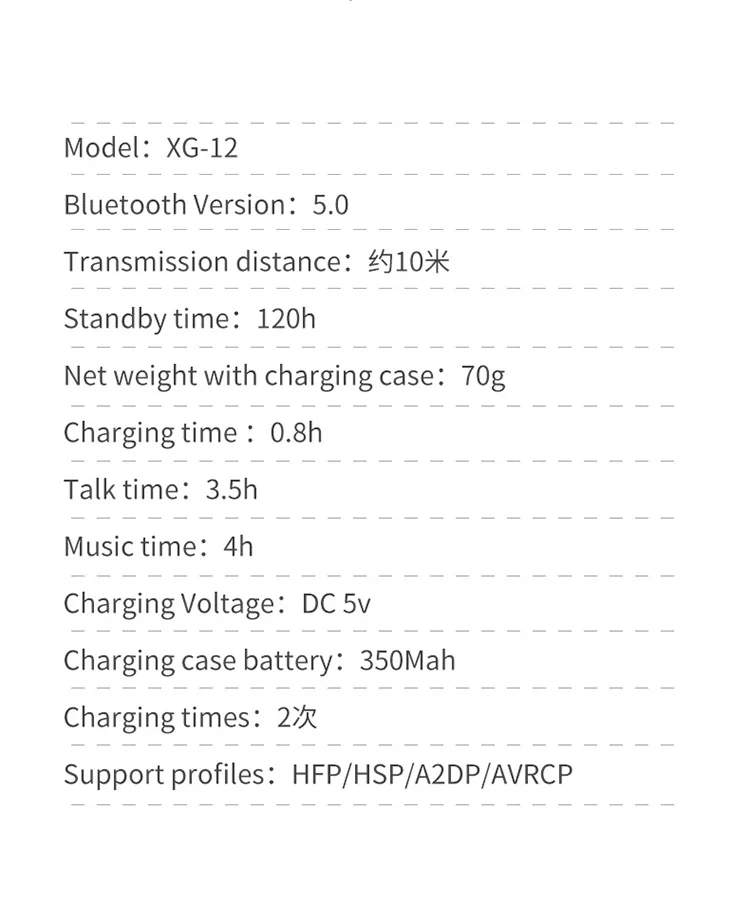 Новые XG12 TWS Bluetooth беспроводные 5,0 одиночные наушники 5D стерео HIFI Звук спортивные наушники гарнитура с микрофоном