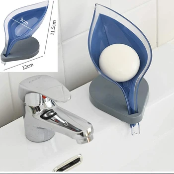 

Leaf-Shaped Soap Dish Drain Self-Discharging Soap Holder Bathroom Kitchen Keep Soap Dry Creative Soap Box Case Container