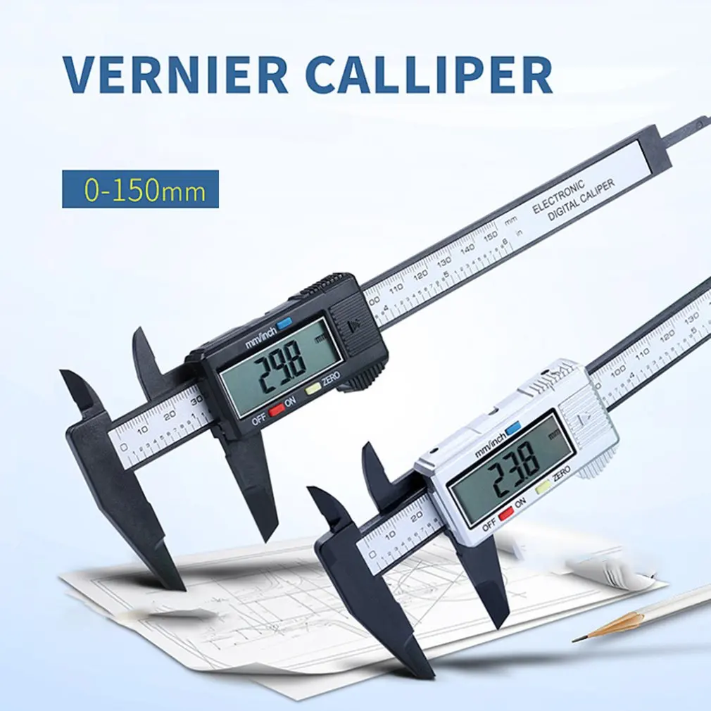 

Electronic Digital Display Vernier Calipers 6Inch 0-150MM LCD Screen Metal Micrometer Caliper Measurement Tool Caliper Gauges