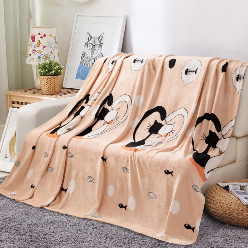 LREA плед Мода 3 цвета кошки домашний текстиль коралловый флис мягкое теплое одеяло зимний диван или кровать путешествия пледы Покрывало