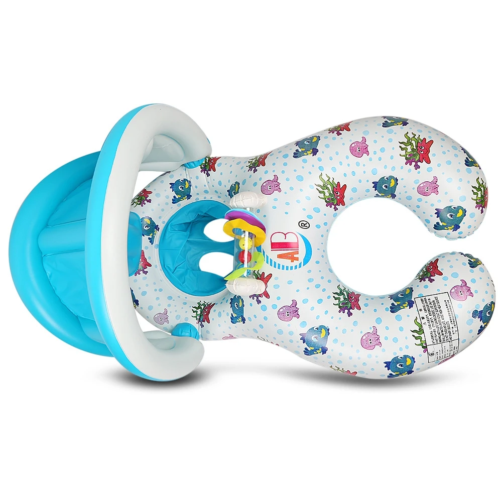 Inflatable Mother Baby Swim Float Ring Kids Seat Double Person Swimming Soft Ring Swimming Circle Babyfloat Accessories piscine (11)