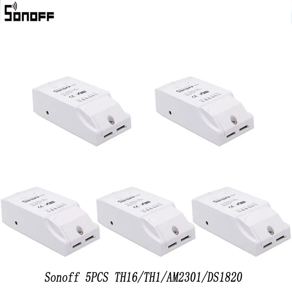  5PCS SONOFF TH10 TH16 Switch And Sensor Ds18b20 Waterproof Probe Wifi Temperature Monitoring Remote - 32843697905