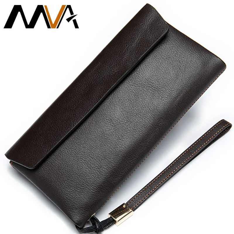 

MVA Clutch Male Wallets Women Genuine Leather Wallets Female For Purses Men Long Slim Women/Mens Wallet Girl Money Bags Boy 8805