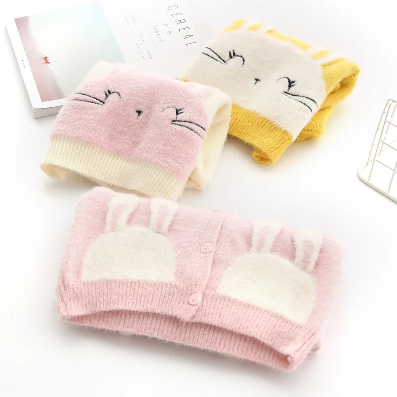 

Girl'S Sweater 2019 Autumn And Winter New Style Baby Korean-style Cute Rabbit Sweater Coat Mink Cashmere Childrenswear