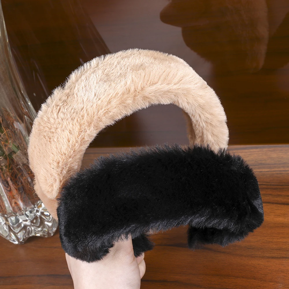 Levao, повязка на голову из искусственного меха в стиле ретро с желтым леопардовым принтом, зимний теплый плюшевый обруч для волос для женщин и девочек, широкий ободок для головы, головной убор