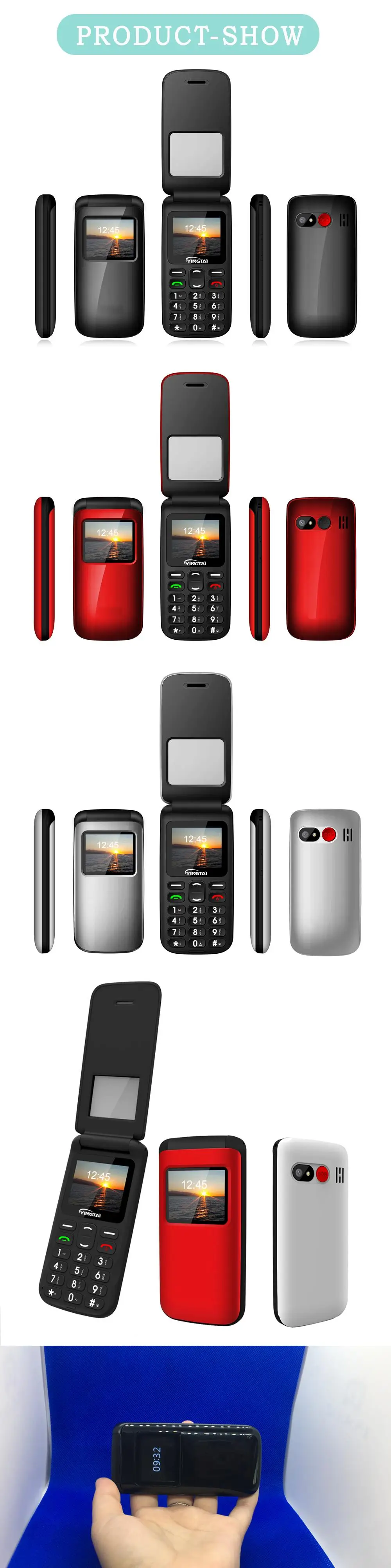 YINGTAI T40 2G поддельный Флип Мобильный телефон кнопочный разблокированный функция раскладушка телефон Русский MTK Dual SIM клавиатура ребенок