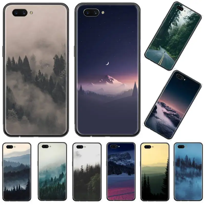 Мягкий чехол для телефона из ТПУ с рисунком леса гор дороги OPPO A ax 3 5 37 57 59 73 75 83 71 2018