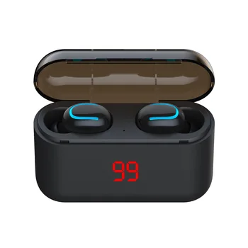 

Digital Bluetooth headset 5.0 two ear wireless stereo sports Bluetooth headset with mobile power supply