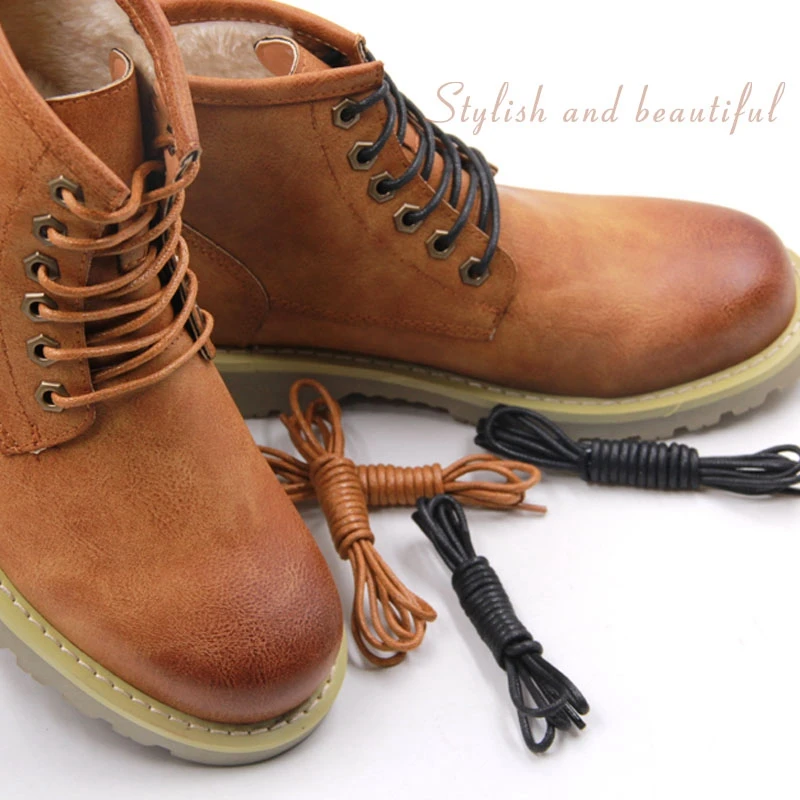 High quality goods Fashion Frontier 1 pair Waxed Flat Shoe laces Waterproof ShoeLaces Men Boots