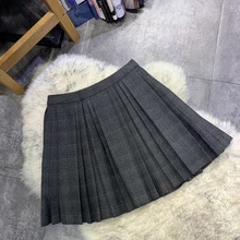 Новая Женская мода Сексуальная клетчатая плиссированная юбка 1116