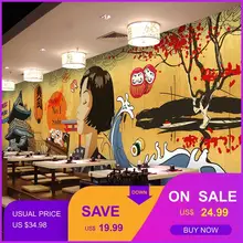 Индивидуальный размер фото японский персонаж мультфильма обои японский стиль ресторан ретро здание горячий горшок обои с изображением барбекю Фреска