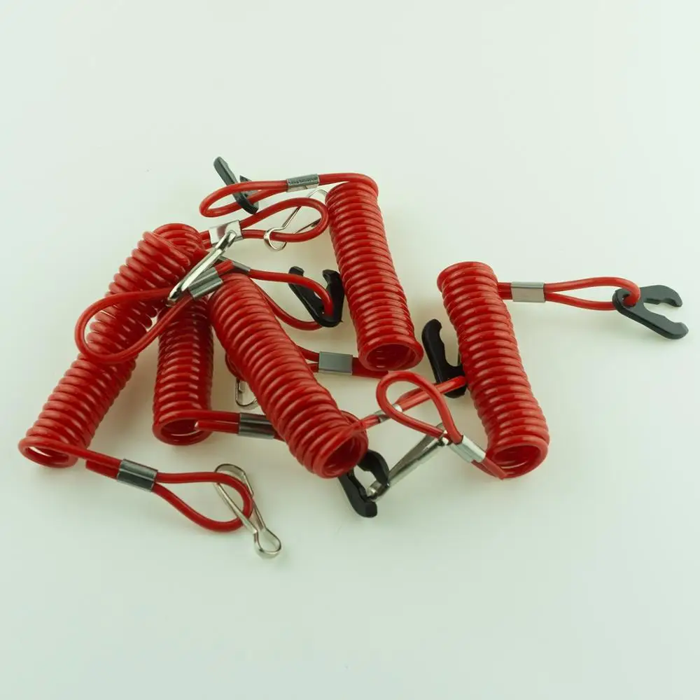 

5PCS Red Blue Boat Outboard Engine Motor Lanyard Kill Stop Switch Safety Tether