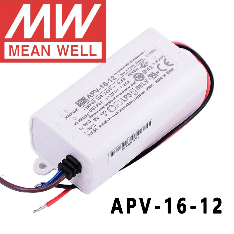 Original Mean Well APV-16-12 meanwell 12V/1.25A Constant Voltage design 15W Single Output LED Switching Power Supply