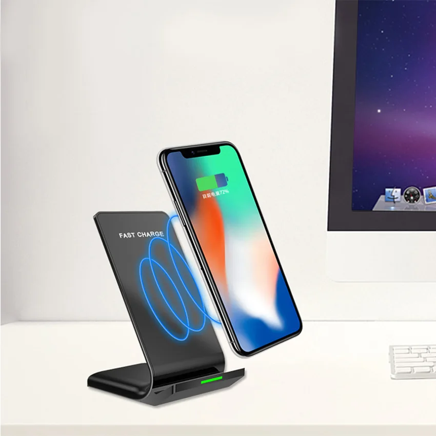 Qi Wireless Charger Induction Charging Docking Station Chargeur Bamboo Wood Charger Station For Iphone Xiaomi mi 9T Huawei P30