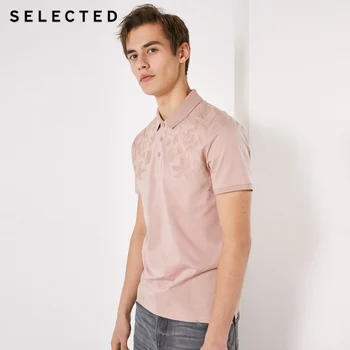 

SELECTED Men's Embroidered Short-sleeved Turn-down Collar T-shirt S|419106509