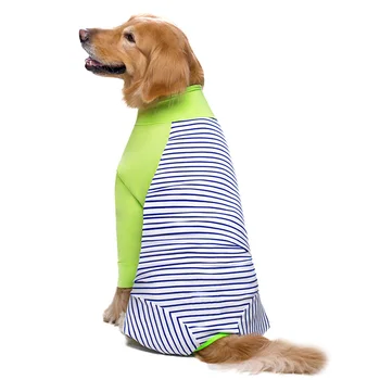 

Cotton Dog Pajamas Pet Clothes Joint Protection Soft Daily Anti Tip Stripe Print Full Coverage Lightweight After Surgery Home