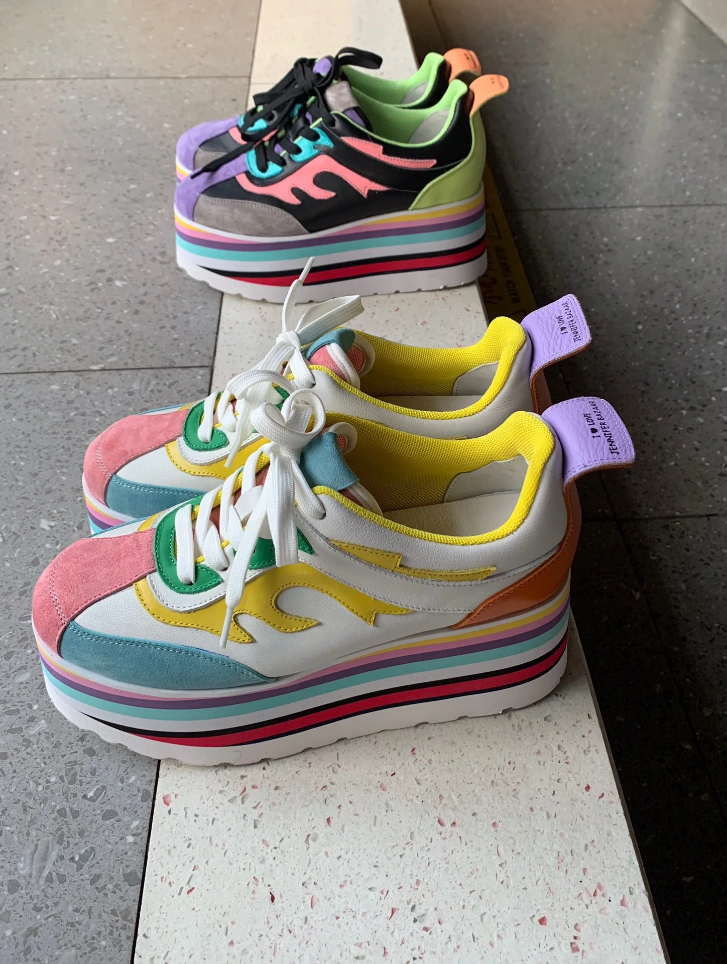 Colorful High Platform Heels Chunky Sneakers Women's Punk Luxury - true deals club