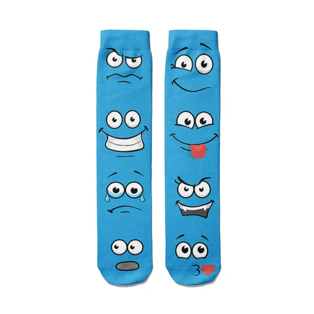 Sell Well Funny Expression Printed Women Socks Fashion Cute Cotton Long Socks Harajuku Christmas Warm Middle Tube Socks Female Style22