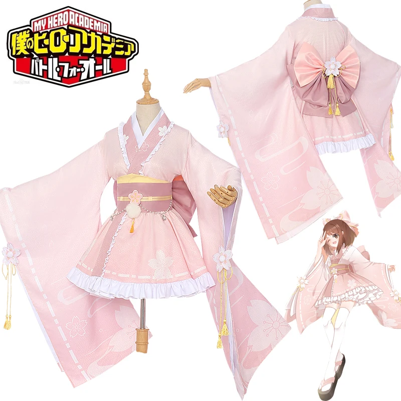 New My Hero Academia Uraraka Ochako Cosplay Costume Lovely Pink