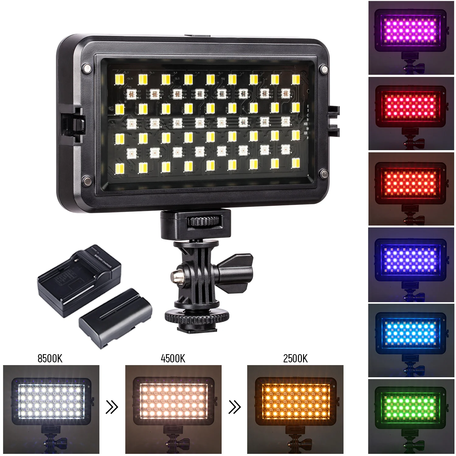 VILTROX RB10 RGB светодиодный светильник для видео полноцветный + аккумулятор + зарядное устройство, 2500-8500 K, светильник с регулируемой яркостью для... VILTROX RB10 RGB светодиодный светильник для видео полноцветный + аккумулятор + зарядное устройство, 2500-8500 K, светильник с регулируемой яркостью для...