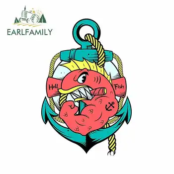 

EARLFAMILY 13cm x 8.6cm For HellFish Car Bumper Stickers Window Decal Vinyl Material Body For Car Suitable For VAN RV