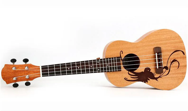 Высокое качество 21 дюймов 4 струны укулеле палисандр гриф Гавайская мини гитара; Музыкальные инструменты благоприятная птица укулеле UK2104