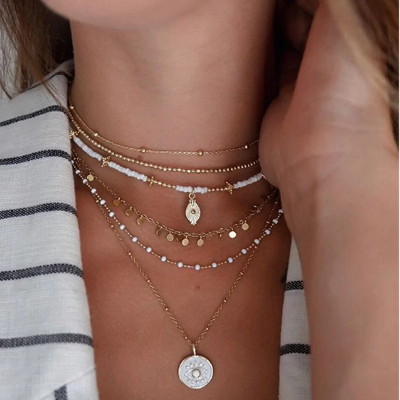 

New Natural Starfish Shell Pendant Necklace Golden Necklace Adjustable Necklace Women Bohemian Jewelry Necklace Accessories Gift