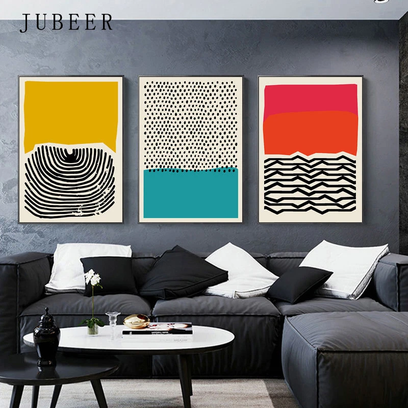 Modern Abstract Wall Art Geometric Canvas Painting Multicolored Picture  Posters And Prints Gallery Posters Kitchen Home Decor - Painting &  Calligraphy - AliExpress