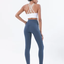 SOISOU Women's Breathable Nylon Yoga & Fitness Set - 2 - Piece Sports Bra and Leggings Tracksuit - S (White Code Blue)