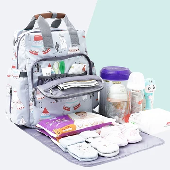 

Printed Diaper Bag Backpack Baby Maternity Bag for Stroller Waterproof Nappy Bag Large Capacity Outdoor Travel Nursing Backpack