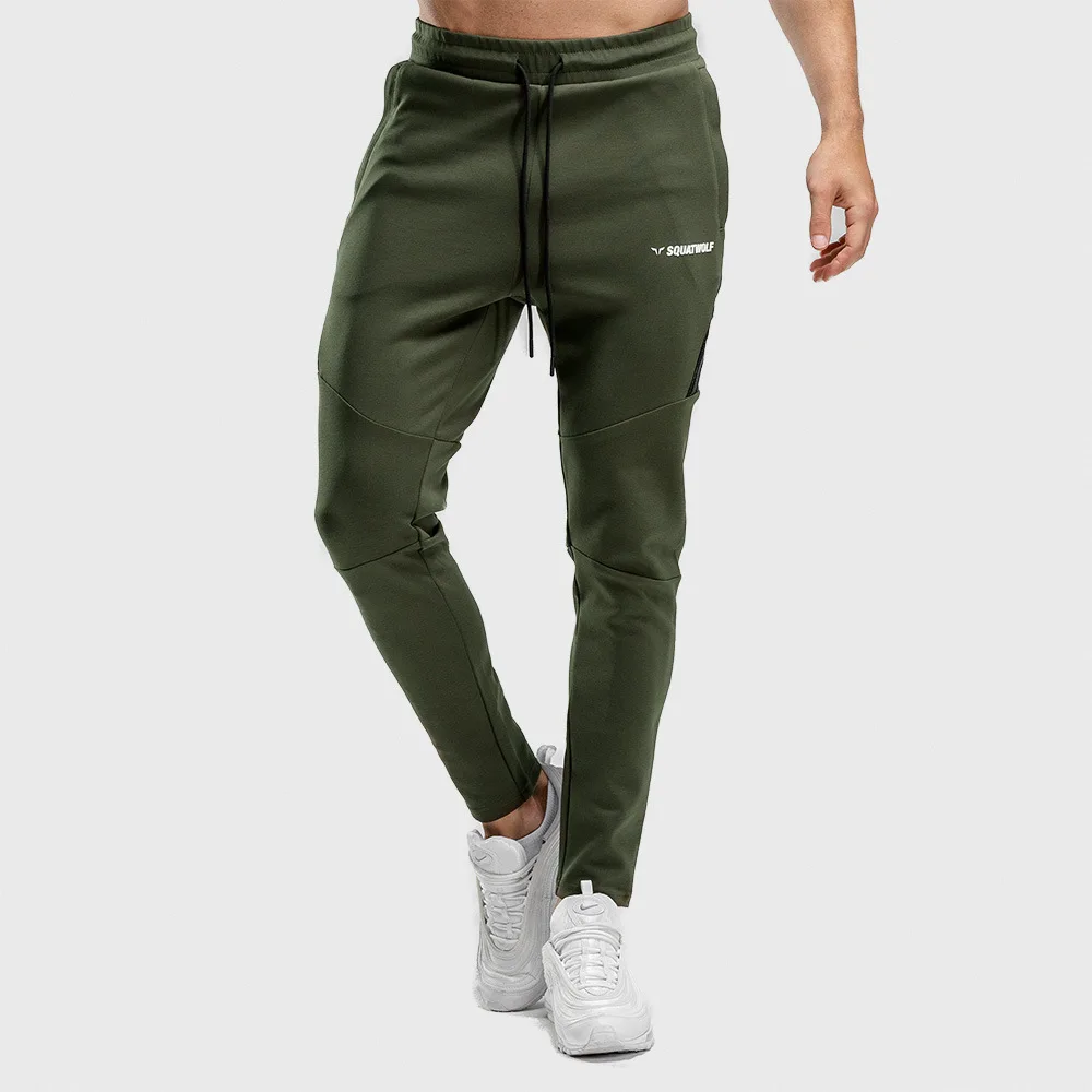 

Men Sports Pants Joggers Running Pants Zip Pocket Skinny Sweatpants Trousers Gyms Track PantsPure Color Leisure Fitness Joggers