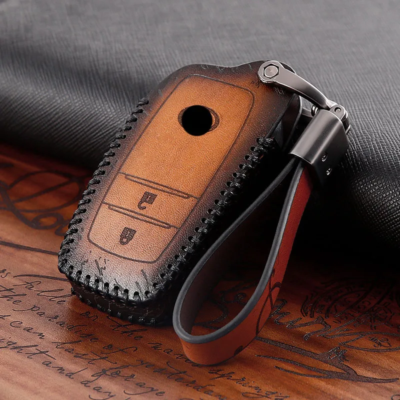 

Leather Car Key Cover Case Protection For Toyota Hilux Fortuner Land Cruiser Camry Coralla Crown RAV4 Highland Accessories