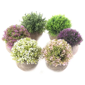 

Realistic Artificial Flower Plant Grass Pulp Pot Bonsai Garden Desk Ornament