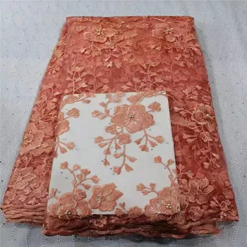 

African Lace Fabric 2019 Embroidered Nigerian Lace Fabrics High Quality French Tulle 3D Lace Fabric For Women Dress