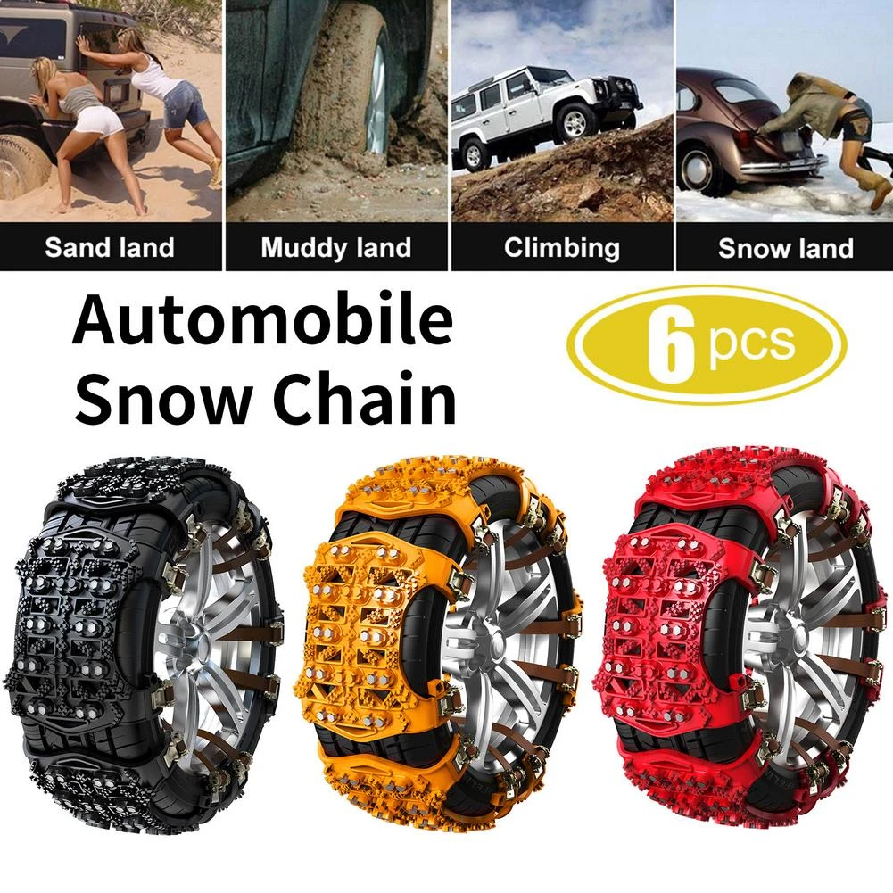滑り止めチェーン 6ピース 車用 防雪タイヤ 滑り止め 厚い 幅広 ウィンタートラック用 タイヤチェーン Aliexpress