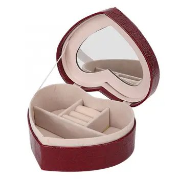 

Fashionable Heart Shape Jewelry Display Box Ring Necklace Storage Organizer Holder Case Jewelry Collection Packing Gift Box New