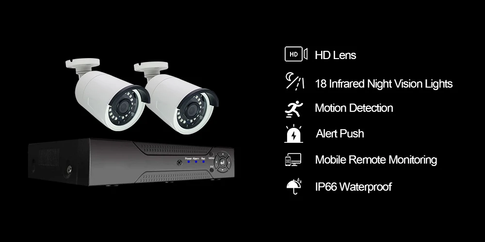 2ch 1080P AHD комплекты системы видеонаблюдения CCTV безопасности Гибридный DVR наружная металлическая пуля AHD камера видеонаблюдения P2P XMEYE 2MP комплекты