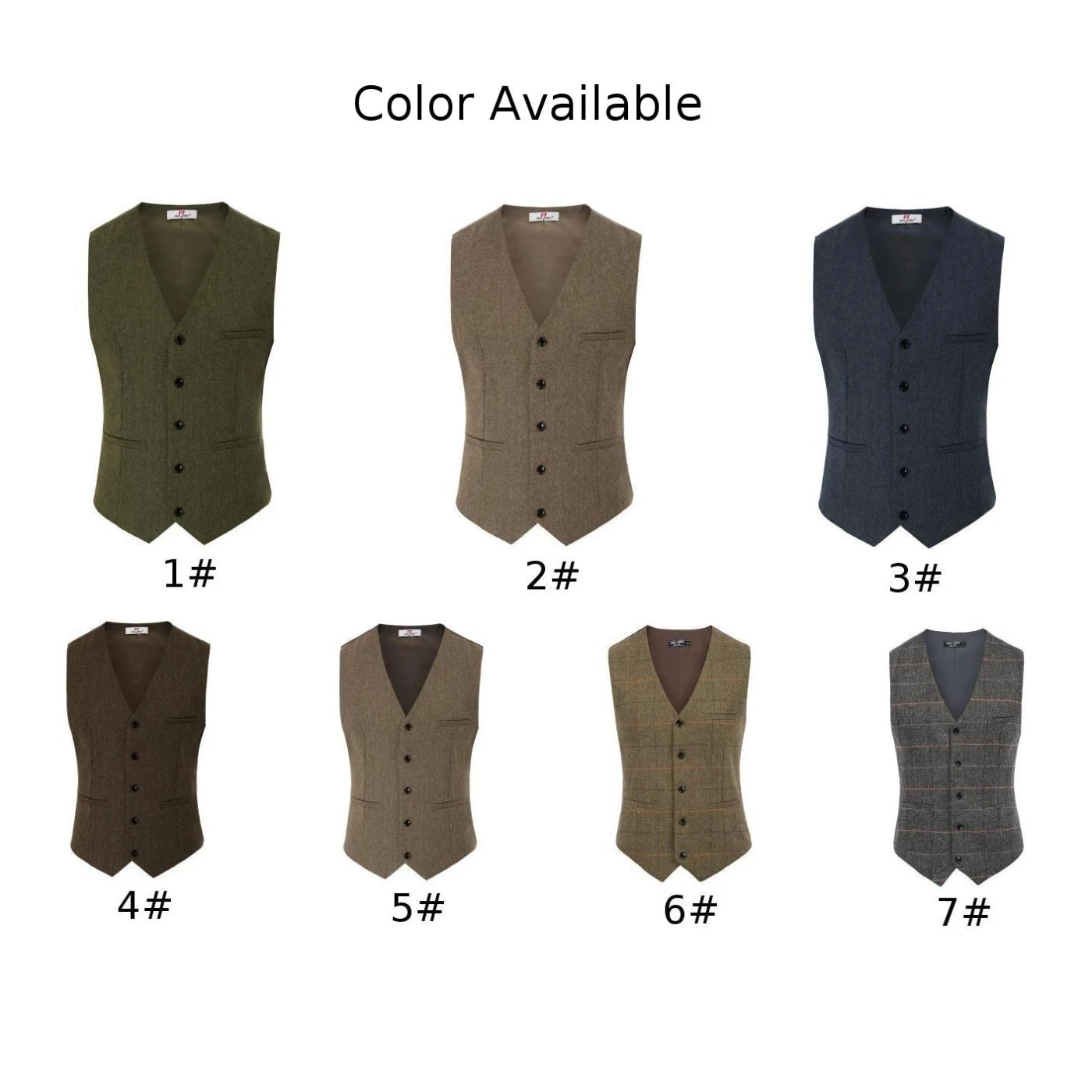  PJ Mens Slim Fit V-Neck Single-Breasted Handkerchief Hem Waistcoat S~2XL