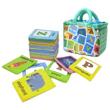 Cartes de l'alphabet doux en tissu, jouet lavable pour bébés de 0, 1, 2 et 3 ans, éducation précoce des nourrissons
