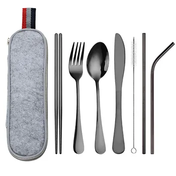 

8x Stainless Steel Table Cutlery Set Tableware Kitchen Utensils Travel Supplies 2019 New Style Travel Carrying Bag Sets