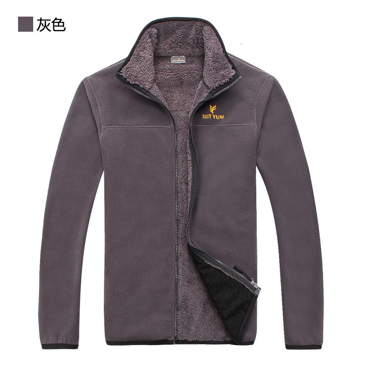 Mens Plus Velvet Warm Fleece Jacket Winter Outdoor Sport Thick Thermal Cardigan Coat Fleece Liner Riding Hiking Windproof Jacket