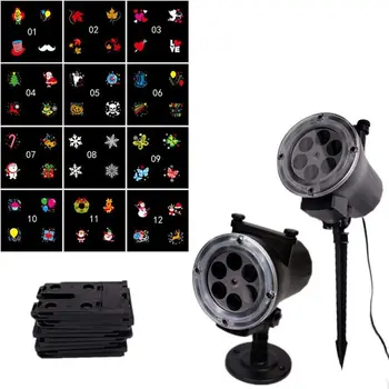 

LED Projector Light 12 Pattern Landscape Lamp Projection for Halloween Home Garden Light Party Decor (ONE, US Plug)