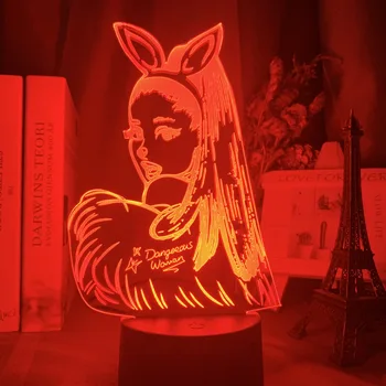 

Celebrity Singer Ariana Grande Night Light Led Touch Sensor Color Changing Nightlight for Fans Gift Adult Night Lamp Bedroom