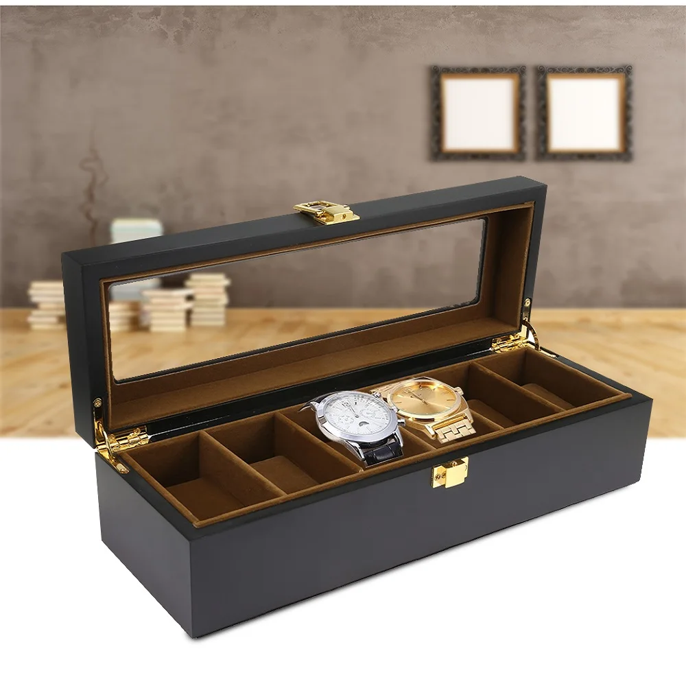 

2018 New Arrival 6 Grids Wooden Watch Box Jewelry Display Storage Organizer High Quality Watch Case Jewelry Display Watch Boxes