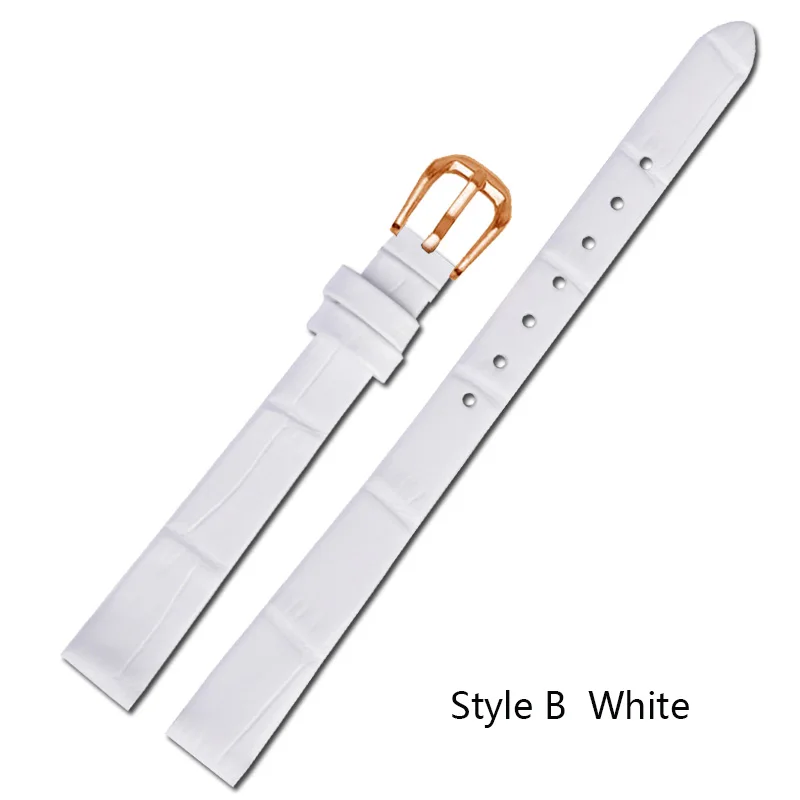 Elegant Red Genuine Leather Thin Watch Strap for Women - Fashionable Mini Band in Small Sizes