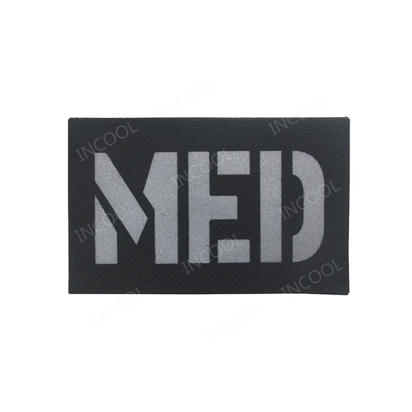 Reflective Black Meic вышитые нашивки IR Светоотражающие для поддержания боевого духа патчи тактический боевой EMT аппликация эмблем ткань вышивка значки - Цвет: Reflective Black