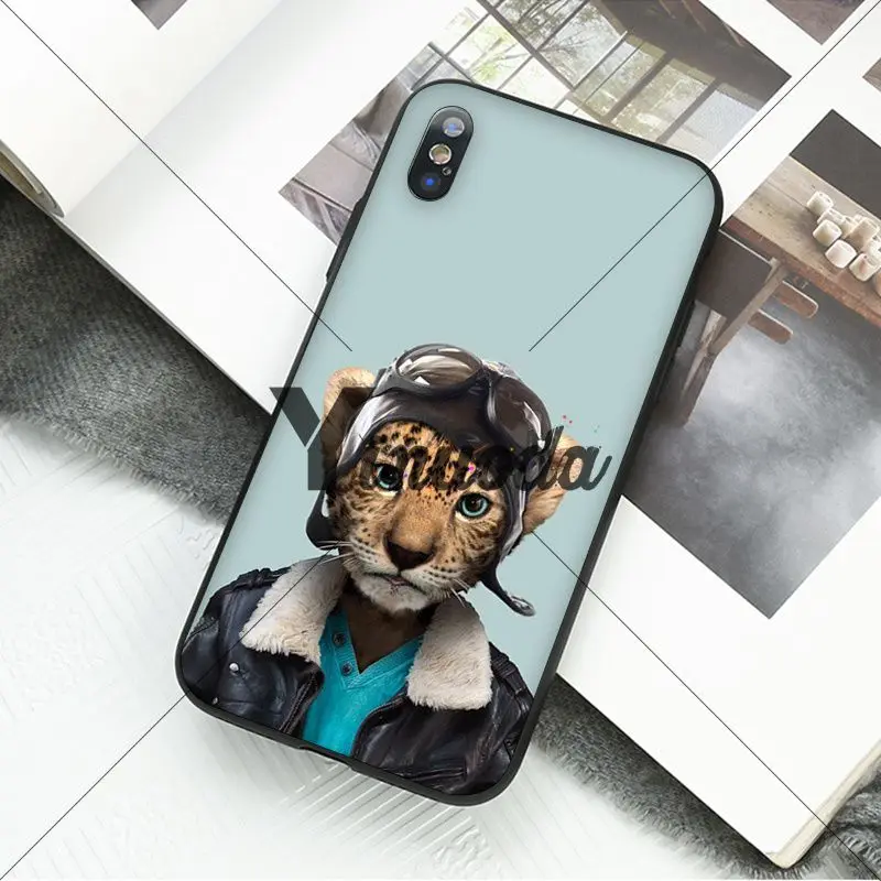 Animal portrait elephant owl tiger panther